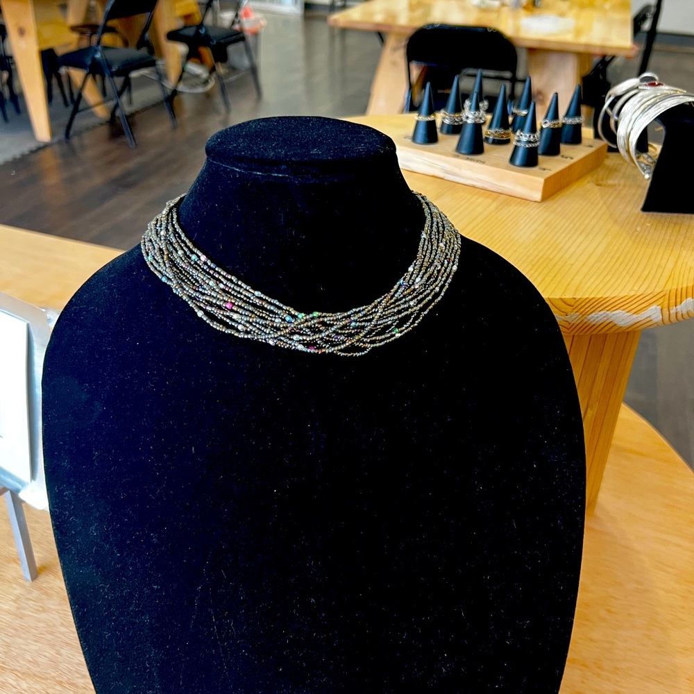 Vintage seed bead multi-strand necklace